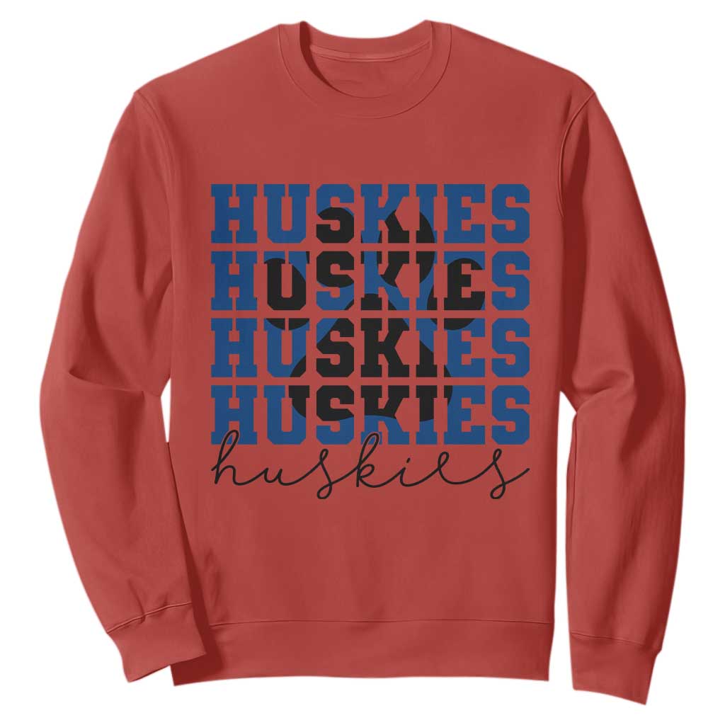 Husky Fan Paw Inset Sweatshirt Team Pride School Spirit TS12 Red Print Your Wear