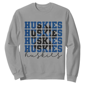 Husky Fan Paw Inset Sweatshirt Team Pride School Spirit TS12 Sport Gray Print Your Wear