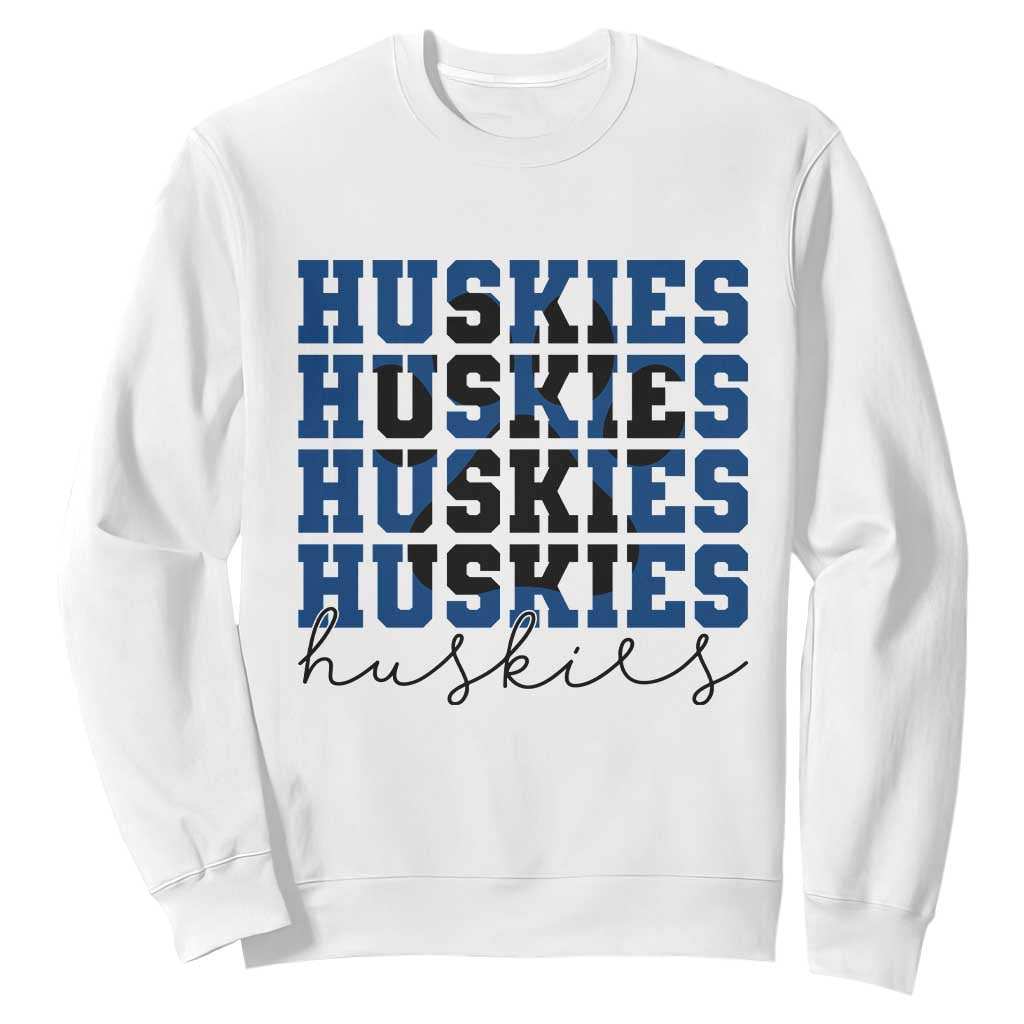 Husky Fan Paw Inset Sweatshirt Team Pride School Spirit TS12 White Print Your Wear