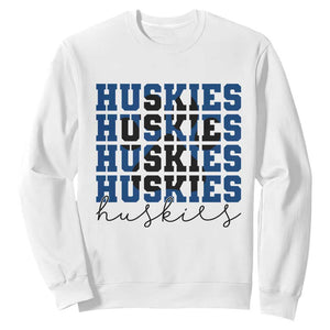 Husky Fan Paw Inset Sweatshirt Team Pride School Spirit TS12 White Print Your Wear
