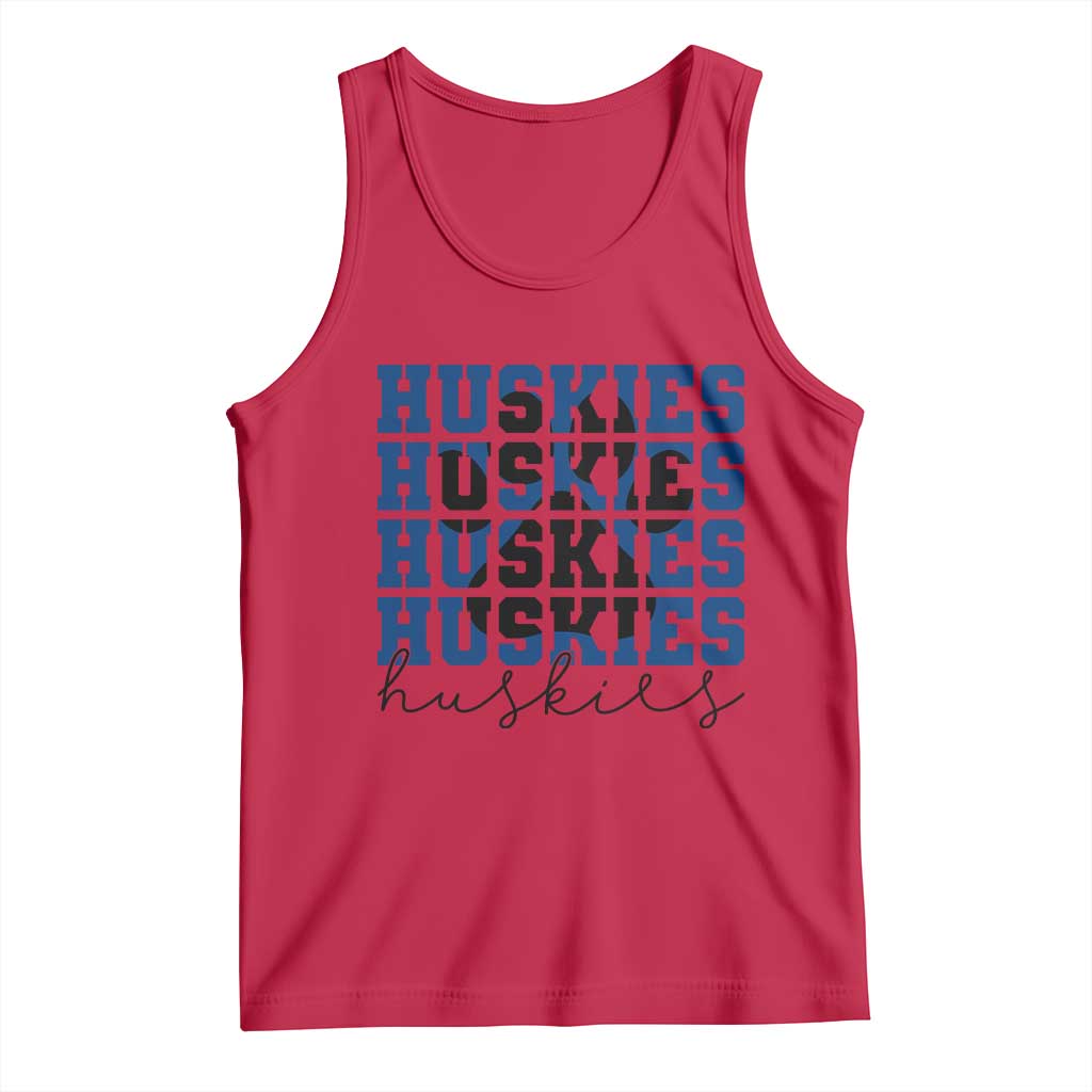Husky Fan Paw Inset Tank Top Team Pride School Spirit TS12 Red Print Your Wear