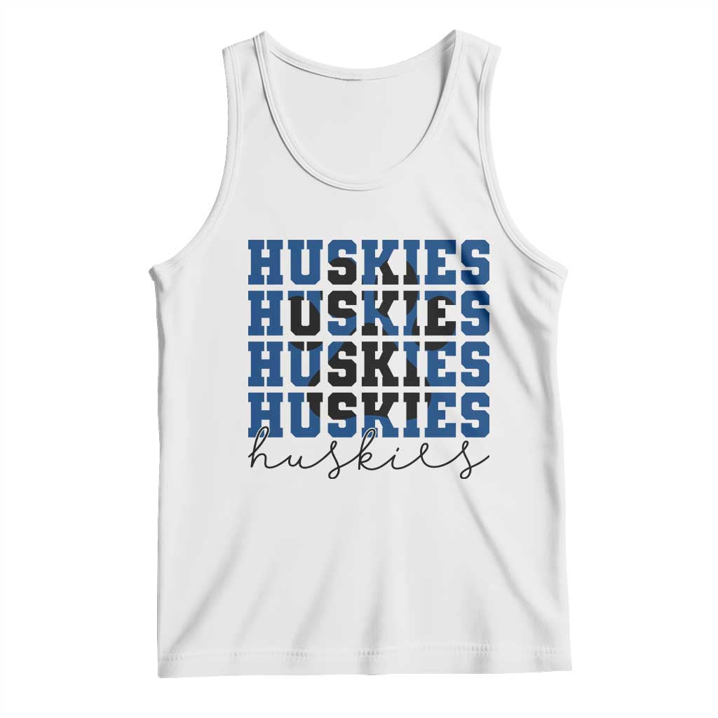 Husky Fan Paw Inset Tank Top Team Pride School Spirit TS12 White Print Your Wear