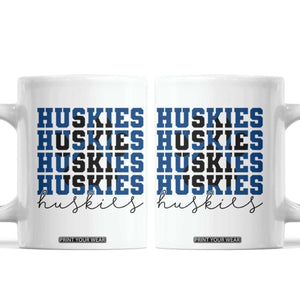Husky Fan Paw Inset Coffee Mug Team Pride School Spirit TS12 White Print Your Wear