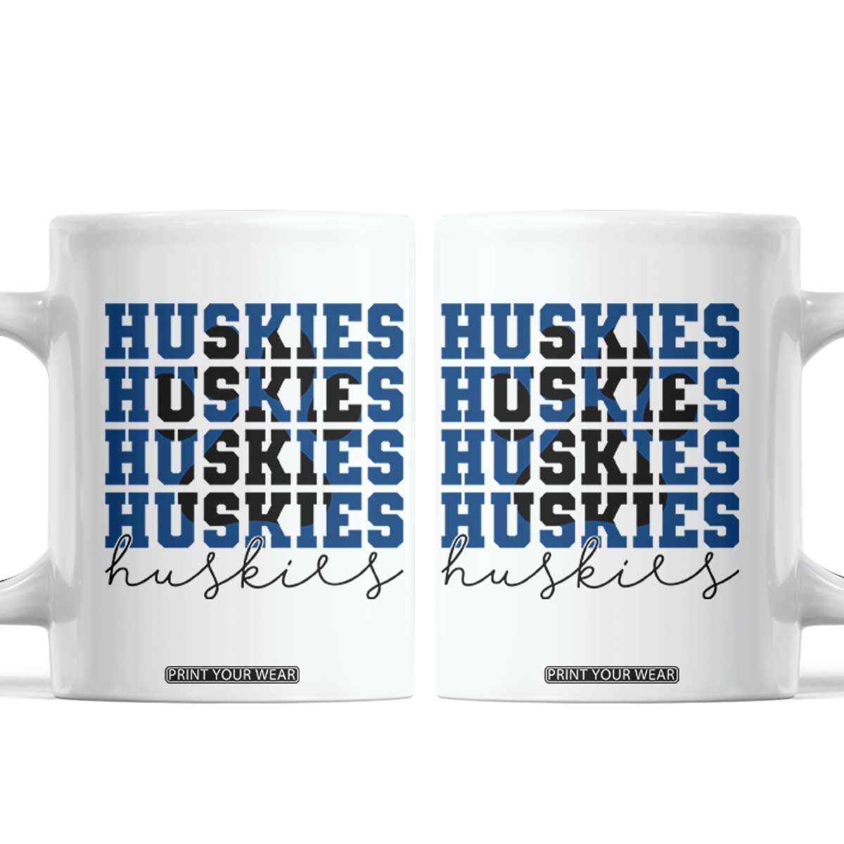 Husky Fan Paw Inset Coffee Mug Team Pride School Spirit TS12 White Print Your Wear