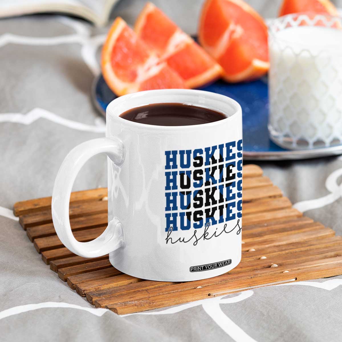 Husky Fan Paw Inset Coffee Mug Team Pride School Spirit TS12 Print Your Wear