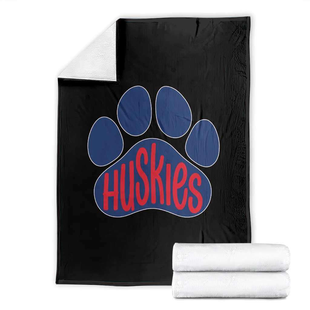 Siberian Husky Fan Paw Throw Blanket Sports Dog Lover TS12 Black Print Your Wear