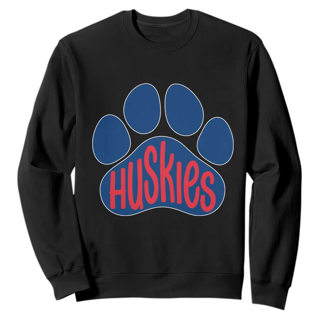 Siberian Husky Fan Paw Sweatshirt Sports Dog Lover TS12 Black Print Your Wear