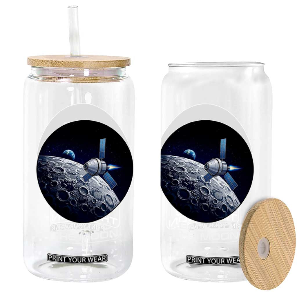 Back To The Moon Glass Can Lunar Mission Astronaut Space Lover TS12 Print Your Wear