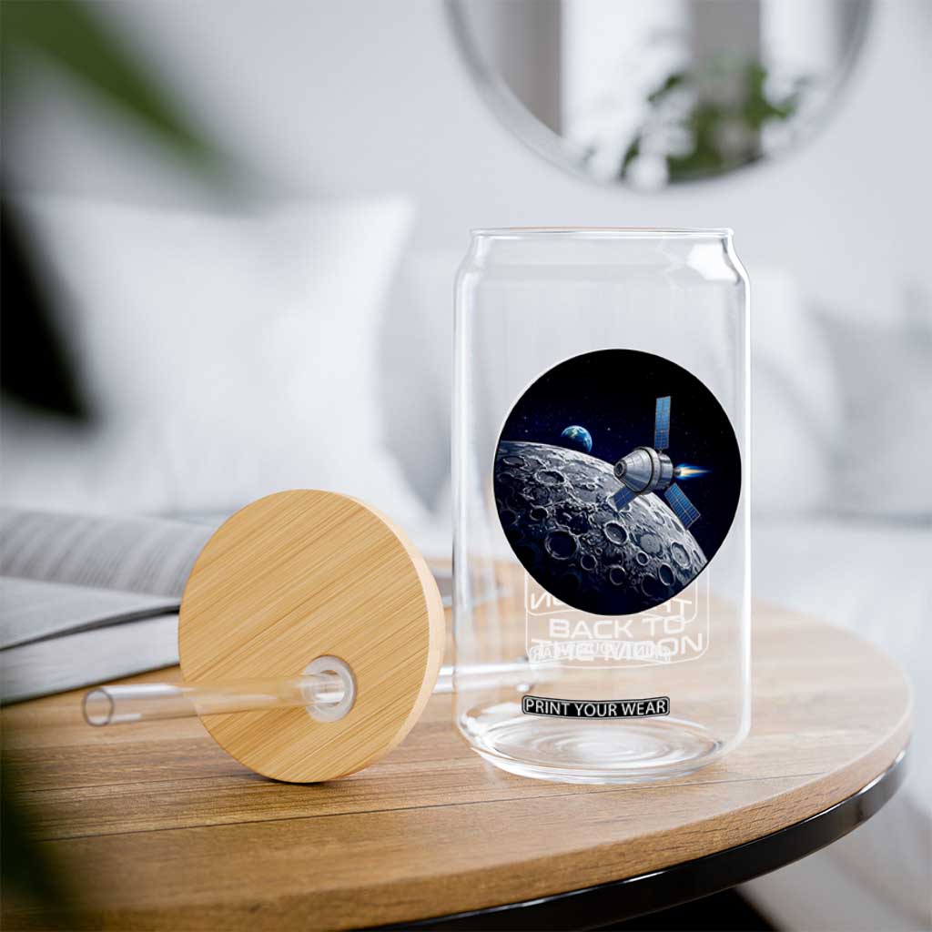 Back To The Moon Glass Can Lunar Mission Astronaut Space Lover TS12 Print Your Wear