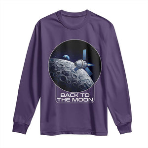 Back To The Moon Long Sleeve Shirt Lunar Mission Astronaut Space Lover TS12 Purple Print Your Wear