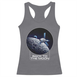 Back To The Moon Racerback Tank Top Lunar Mission Astronaut Space Lover TS12 Charcoal Print Your Wear