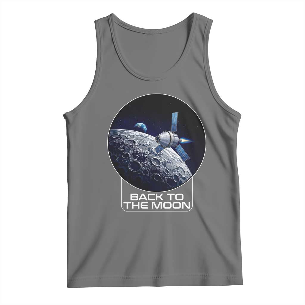 Back To The Moon Tank Top Lunar Mission Astronaut Space Lover TS12 Black Heather Print Your Wear