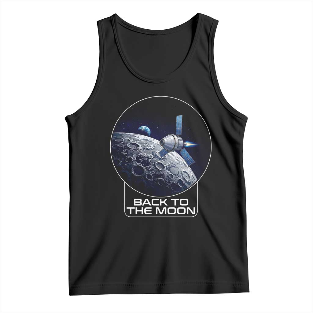 Back To The Moon Tank Top Lunar Mission Astronaut Space Lover TS12 Black Print Your Wear