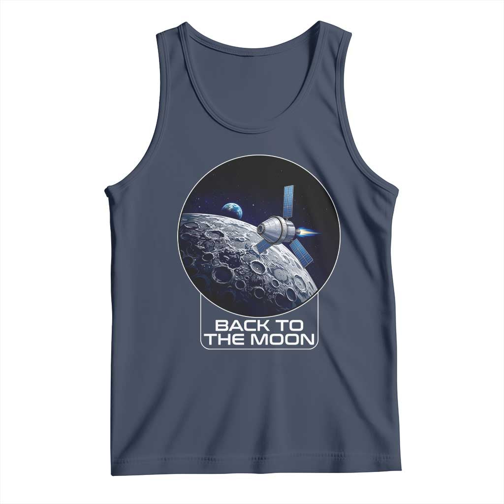 Back To The Moon Tank Top Lunar Mission Astronaut Space Lover TS12 Navy Print Your Wear