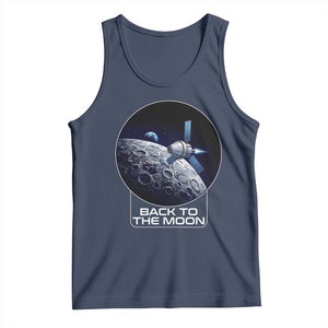 Back To The Moon Tank Top Lunar Mission Astronaut Space Lover TS12 Navy Print Your Wear