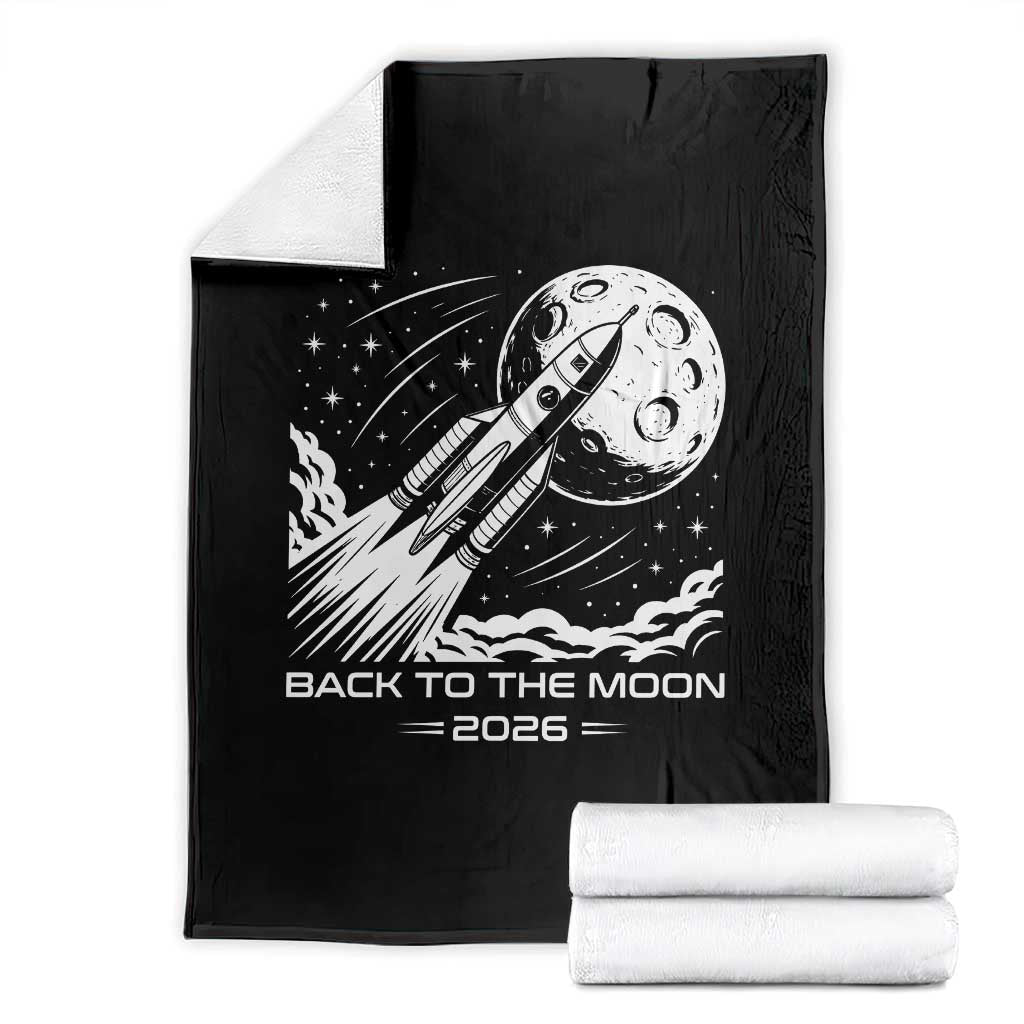 Back To The Moon Throw Blanket Space Exploration Moon Journey 2026 TS12 Black Print Your Wear