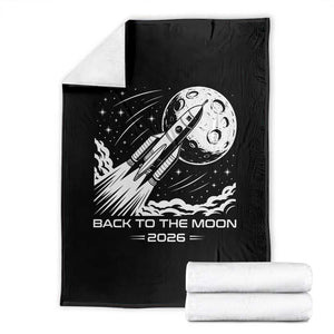 Back To The Moon Throw Blanket Space Exploration Moon Journey 2026 TS12 Black Print Your Wear