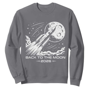 Back To The Moon Sweatshirt Space Exploration Moon Journey 2026 TS12 Charcoal Print Your Wear
