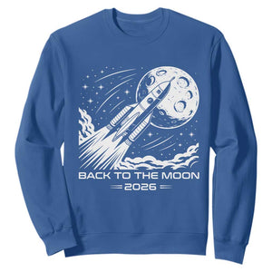 Back To The Moon Sweatshirt Space Exploration Moon Journey 2026 TS12 Royal Blue Print Your Wear