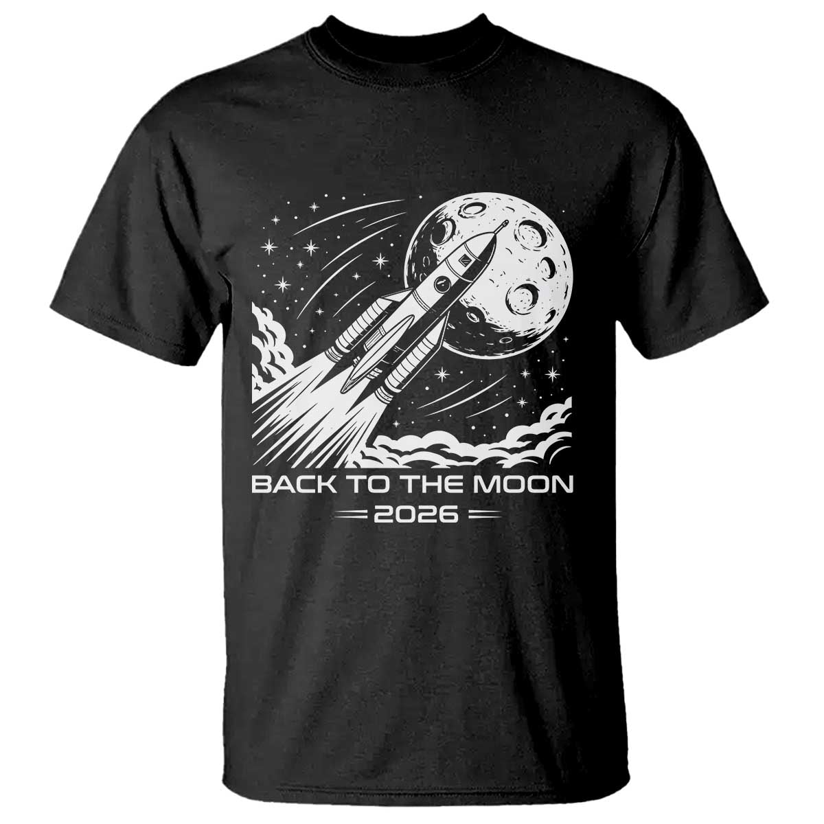 Back To The Moon T Shirt Space Exploration Moon Journey 2026 TS12 Black Print Your Wear