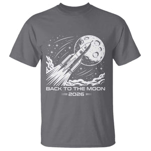 Back To The Moon T Shirt Space Exploration Moon Journey 2026 TS12 Charcoal Print Your Wear