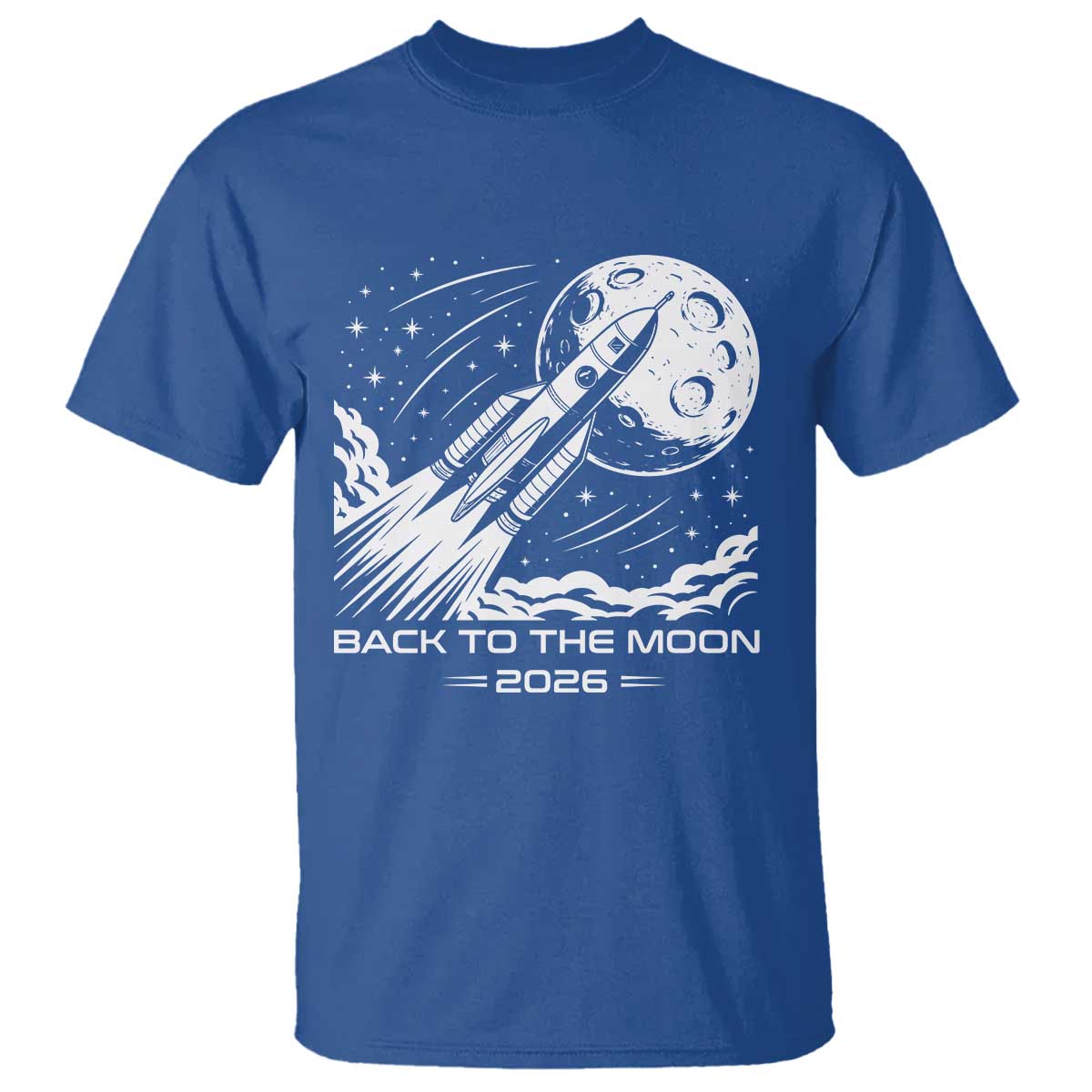 Back To The Moon T Shirt Space Exploration Moon Journey 2026 TS12 Royal Blue Print Your Wear
