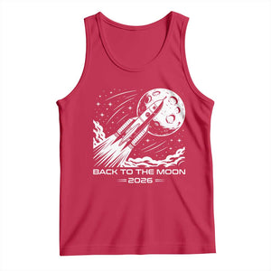 Back To The Moon Tank Top Space Exploration Moon Journey 2026 TS12 Red Print Your Wear