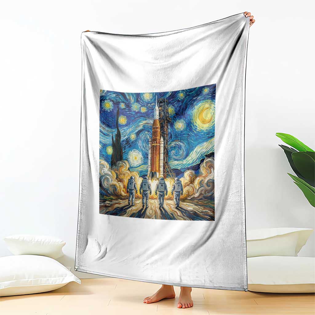 Lunar Mission Astronaut Starry Night Throw Blanket Space Lover Gift TS12 Print Your Wear