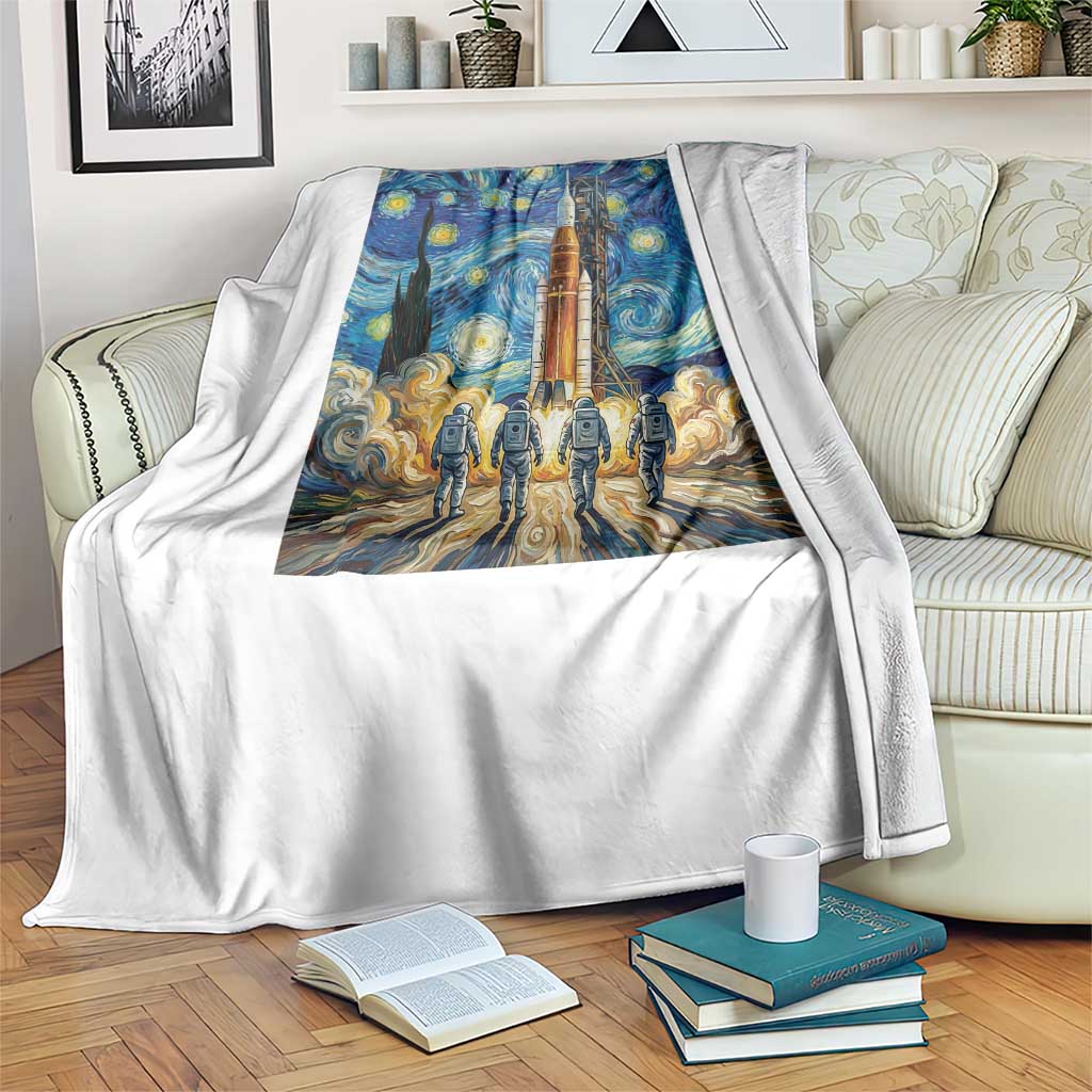 Lunar Mission Astronaut Starry Night Throw Blanket Space Lover Gift TS12 Print Your Wear