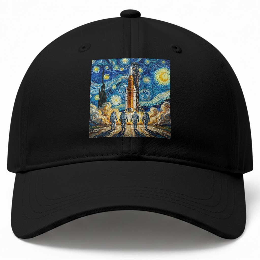Lunar Mission Astronaut Starry Night Baseball Cap Space Lover Gift TS12 Print Your Wear