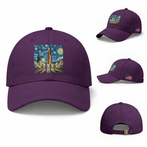 Lunar Mission Astronaut Starry Night Baseball Cap Space Lover Gift TS12 Baseball Cap Universal Fit Purple Print Your Wear