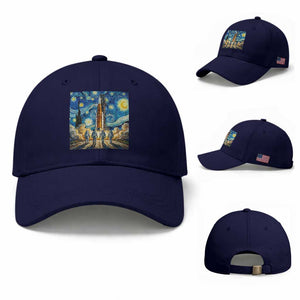 Lunar Mission Astronaut Starry Night Baseball Cap Space Lover Gift TS12 Baseball Cap Universal Fit Dark Blue Print Your Wear