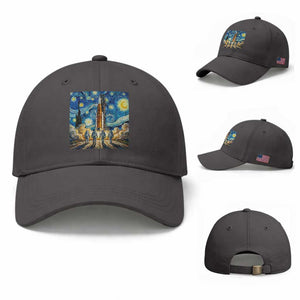 Lunar Mission Astronaut Starry Night Baseball Cap Space Lover Gift TS12 Baseball Cap Universal Fit Dark Gray Print Your Wear
