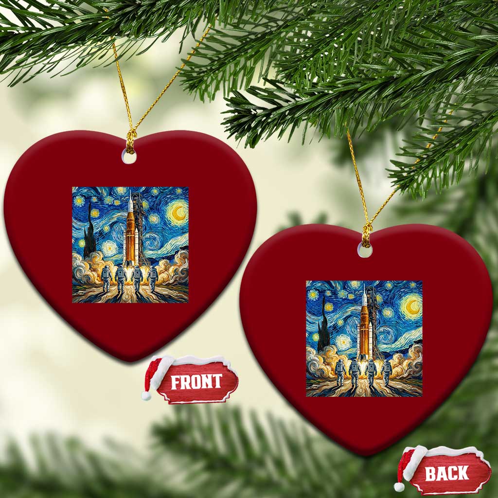 Lunar Mission Astronaut Starry Night Ceramic Ornament Space Lover Gift TS12 Print Your Wear