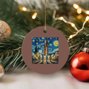 Lunar Mission Astronaut Starry Night Ceramic Ornament Space Lover Gift TS12 1pc Mocha Print Your Wear