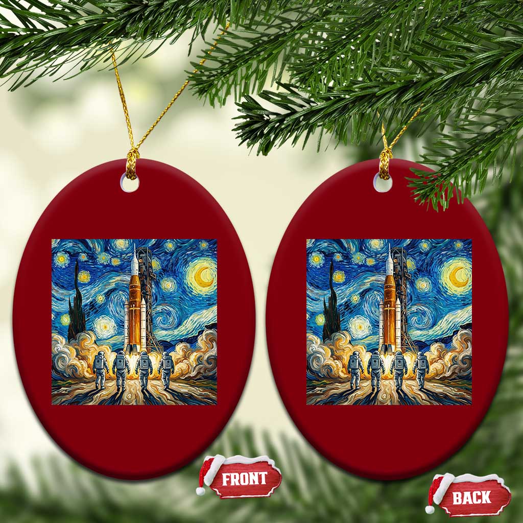 Lunar Mission Astronaut Starry Night Ceramic Ornament Space Lover Gift TS12 Print Your Wear