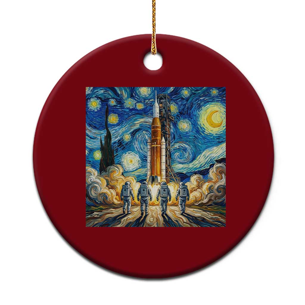 Lunar Mission Astronaut Starry Night Ceramic Ornament Space Lover Gift TS12 1pc Red Print Your Wear
