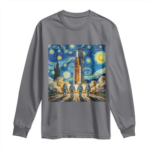 Lunar Mission Astronaut Starry Night Long Sleeve Shirt Space Lover Gift TS12 Charcoal Print Your Wear