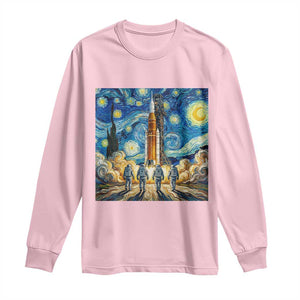 Lunar Mission Astronaut Starry Night Long Sleeve Shirt Space Lover Gift TS12 Light Pink Print Your Wear