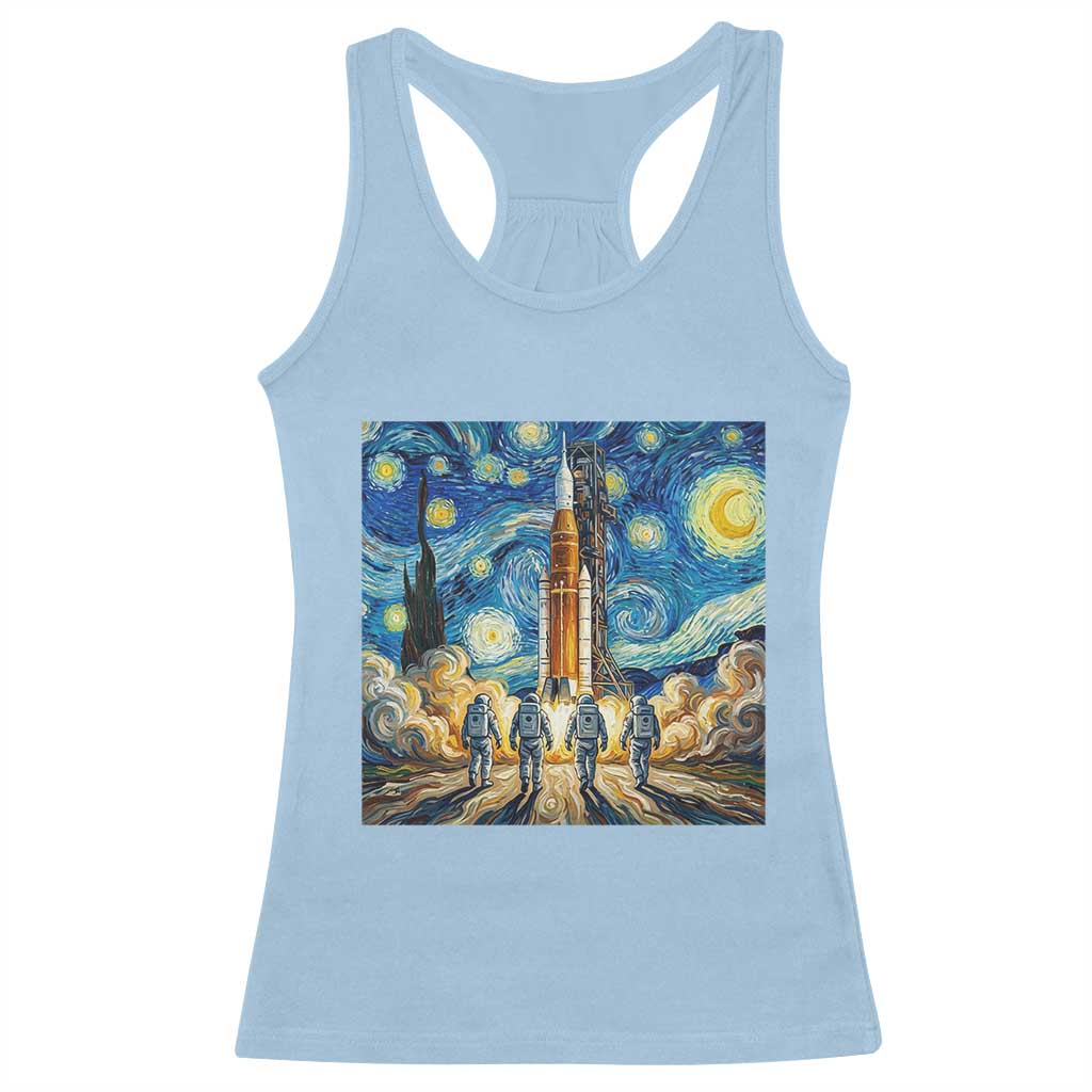 Lunar Mission Astronaut Starry Night Racerback Tank Top Space Lover Gift TS12 Light Blue Print Your Wear