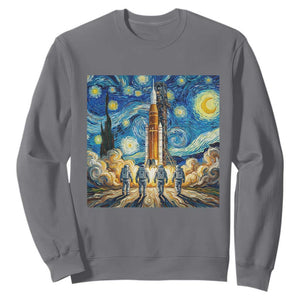 Lunar Mission Astronaut Starry Night Sweatshirt Space Lover Gift TS12 Charcoal Print Your Wear