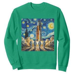 Lunar Mission Astronaut Starry Night Sweatshirt Space Lover Gift TS12 Irish Green Print Your Wear