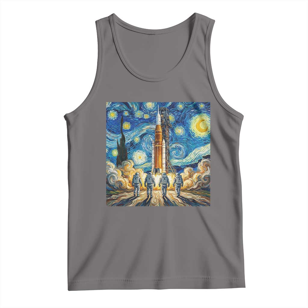 Lunar Mission Astronaut Starry Night Tank Top Space Lover Gift TS12 Deep Heather Print Your Wear