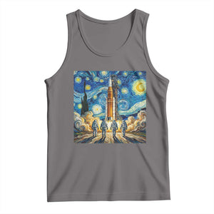 Lunar Mission Astronaut Starry Night Tank Top Space Lover Gift TS12 Deep Heather Print Your Wear