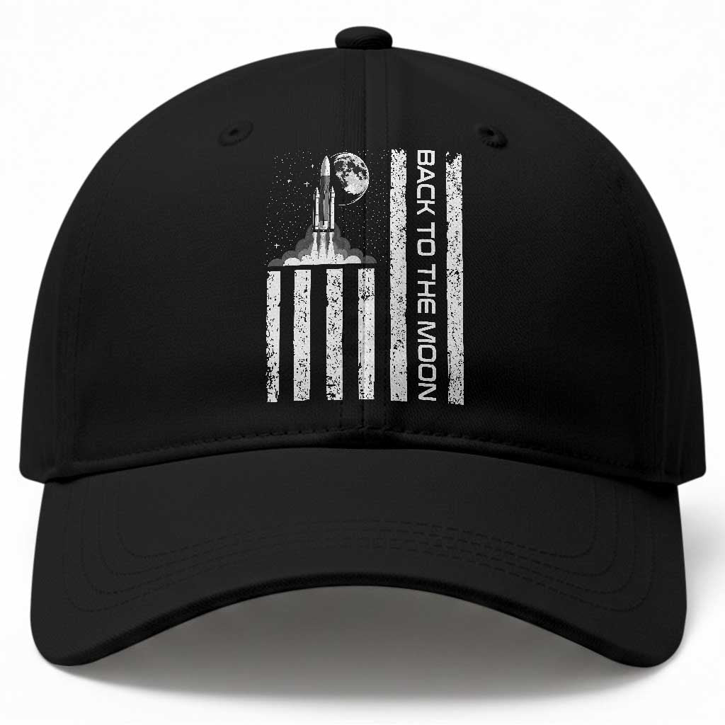 Patriotic American Pride Astronaut Lunar Mission Baseball Cap - Back To The Moon TS12 Print Your Wear