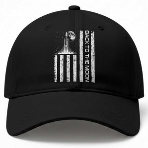 Patriotic American Pride Astronaut Lunar Mission Baseball Cap - Back To The Moon TS12 Print Your Wear
