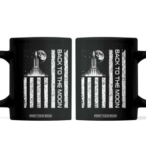 Patriotic American Pride Astronaut Lunar Mission Coffee Mug Back To The Moon TS12 Black Print Your Wear