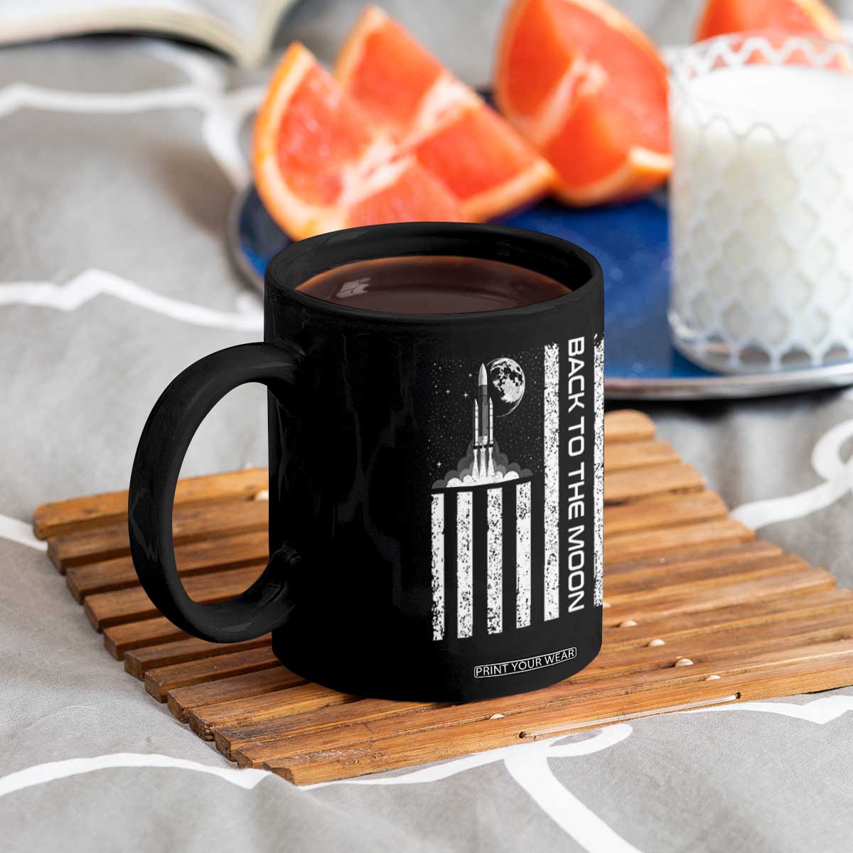 Patriotic American Pride Astronaut Lunar Mission Coffee Mug Back To The Moon TS12 Print Your Wear
