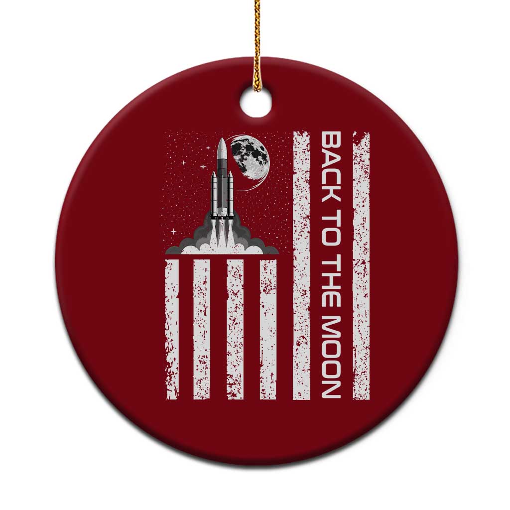 Patriotic American Pride Astronaut Lunar Mission Ceramic Ornament Back To The Moon TS12 1pc Red Print Your Wear