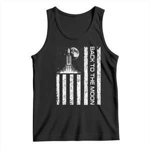 Patriotic American Pride Astronaut Lunar Mission Tank Top Back To The Moon TS12 Black Print Your Wear